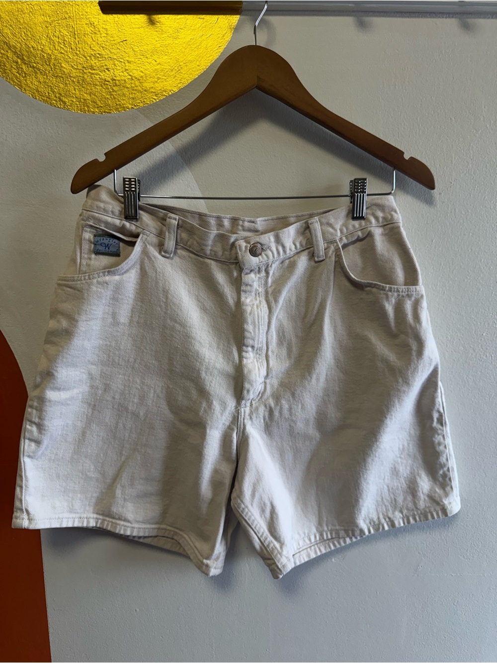 Vintage 1990s Wrangler High-Waisted White Denim Shorts